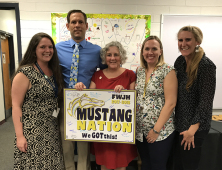 Seventh grade English teacher Wendy Nogami (second from right) invited me to shadow her for a day. I have a delightful experience, thanks to Wendy, Principal Chad Miller, the rest of the staff and the students. I was ver impressed with FWJH. Go, Mustangs. I am open to other school field trips, BTW.