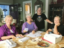 Post card party volunteers