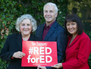 Legislative District 9 Democrats: incumbent Reps. Randy Friese and Pamela Powers Hannley with Senate candidate and former House Rep. Victoria Steele.